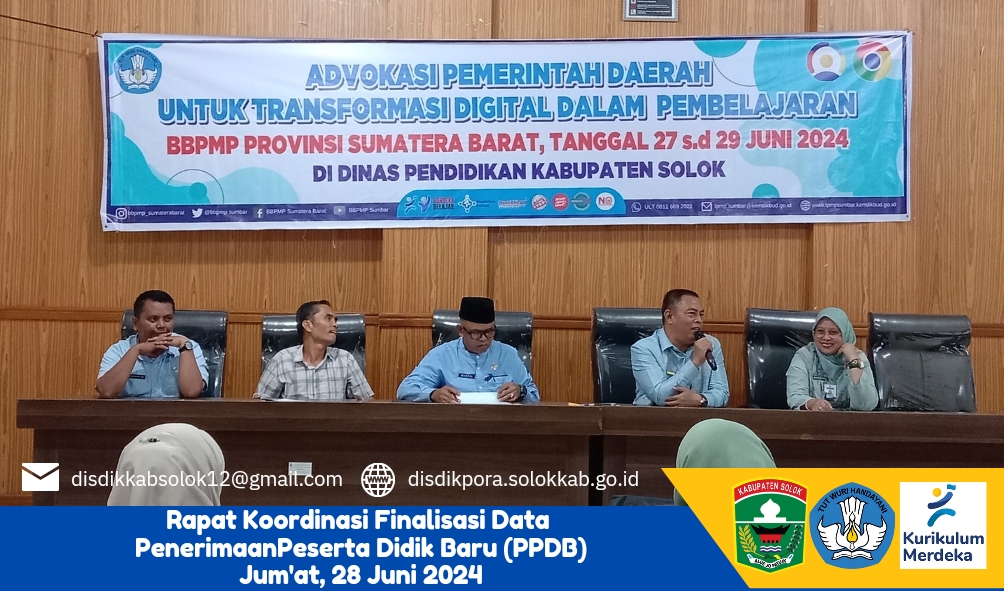 Rapat Koordinasi Finalisasi Data Penerimaan Peserta Didik Baru (PPDB) Jenjang SMP Kabupaten Solok Ta - (Ada 0 foto)